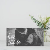 結婚式 タイポグラフィ ラブ アンド サンクス | カップル フォト サンキューカード (スタンド正面)