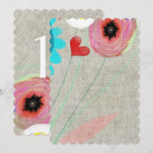 結婚式 テーブル番号 招待状 (正面/裏面)