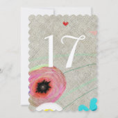 結婚式 テーブル番号 招待状 (裏面)