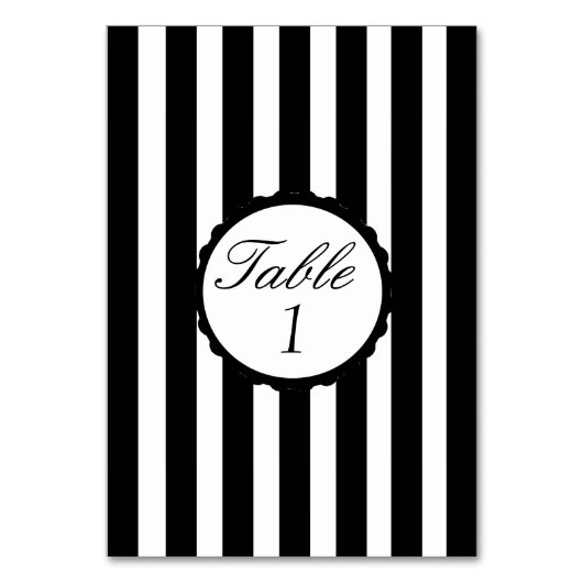 結婚式 テーブル ナンバー カード ストライプ ブラック ホワイト (裏面)