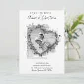 *〜* 結婚式 ハート AR6 保存 日付 QRコード 招待状 (スタンド正面)