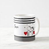結婚式、バレンタインデー ソックス コーヒーマグカップ (正面右)