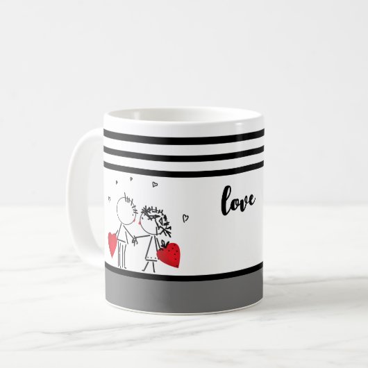 結婚式、バレンタインデー ソックス コーヒーマグカップ (正面左)