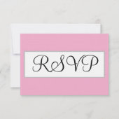 結婚式 パステルピンクシルバーRSVPカード 出欠カード (正面)