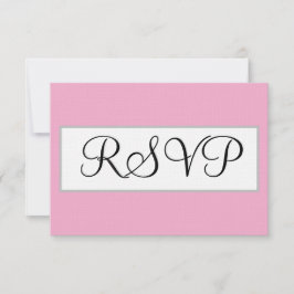 結婚式 パステルピンクシルバーRSVPカード 出欠カード
