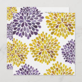 結婚式 パープルイエローの花 開花 招待状 (正面/裏面)