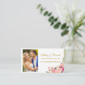 結婚式 ピンクの花の写真 ウェブサイト 挿入カード エンクロージャーカード (スタンド正面)