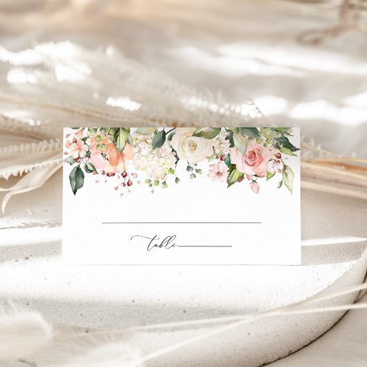 結婚式, ピンクの花, ホワイトフラワー, グリーン プレイスカード