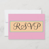 結婚式 ピンク シルバー グリーン ベージュ RSVP (正面)
