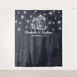 結婚式 フォトブース 背景 メイソンジャー ライト タペストリー