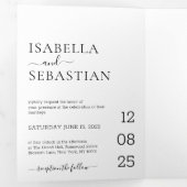 結婚式 フォーマル ブラック 1セット 三つ折り招待状 (内部最初)