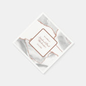 結婚式 フォーマル 白バラ ゴールド グリッター アゲート スタンダードカクテルナプキン (角)