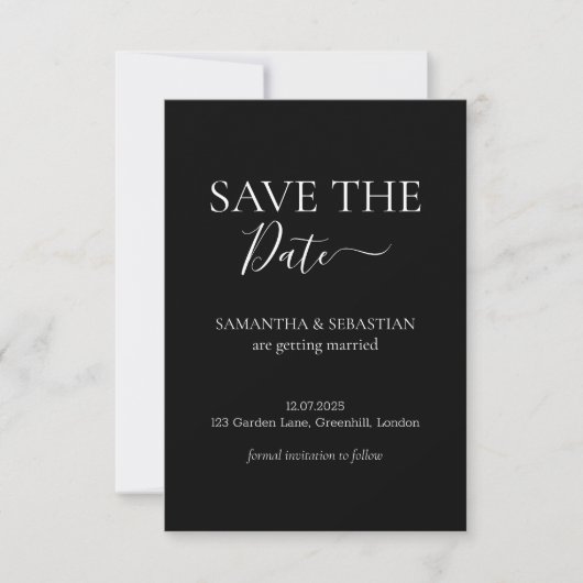 結婚式 フォーマル 黒 Save the Date セーブザデート (正面)