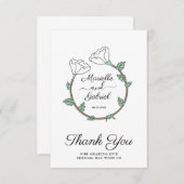 結婚式 フラワーリング フラット サンクスカード サンキューカード (正面/裏面)
