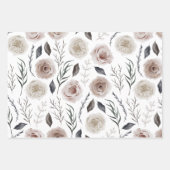 結婚式 フラワー ラッピングペーパー フラットシート 3枚セット ラッピングペーパーシート (正面)