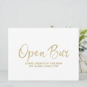 結婚式「フリードリンク」看板 | スタイリッシュゴールド (スタンド正面)