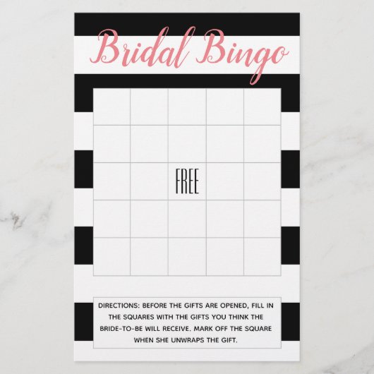 結婚式 ブライズ ビンゴ ウェディング シャワー ゲーム 記入カード チラシ (正面)