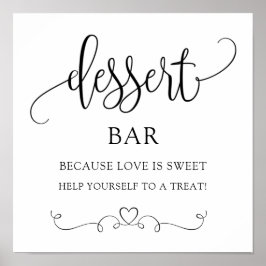 結婚式/ブライダルパーティのデザートサイン ポスター