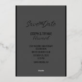 結婚式 ブラックゴールド箔押し 写真 招待状 カード (裏面)