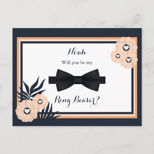 結婚式 ブラックパールワトゥシ リングベアラー ポストカード (正面)