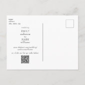 結婚式 ブラック＆ホワイト エレガント 保存日 ポストカード (裏面)