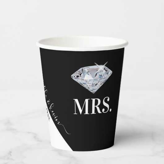 結婚式 ブラック＆ホワイト 紙コップ (裏面)