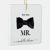 結婚式 ブラック＆ホワイト Mr.＆Mrs. セラミックオーナメント (右)