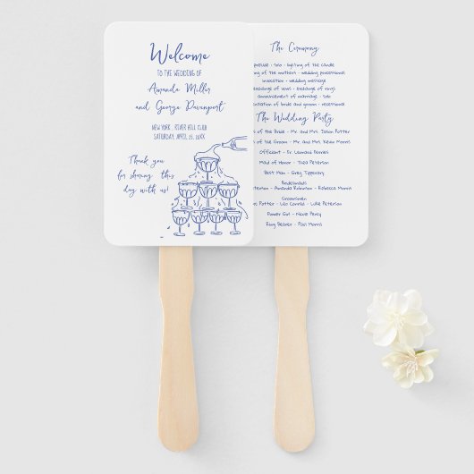 結婚式 プログラムお洒落ファン ハンドファン (正面&裏面)