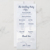 結婚式 プログラムかわいい水色ほこりっぽいブルーフローラ 招待状 (裏面)