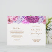 結婚式 プログラムかわいらし水彩花 (スタンド正面)