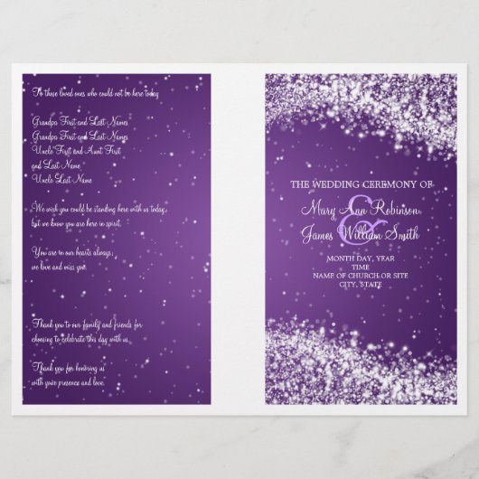 結婚式 プログラムきらめく波紫 (正面)