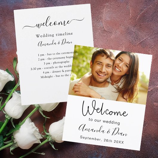 結婚式 プログラムのタイムラインのウェルカムフォト