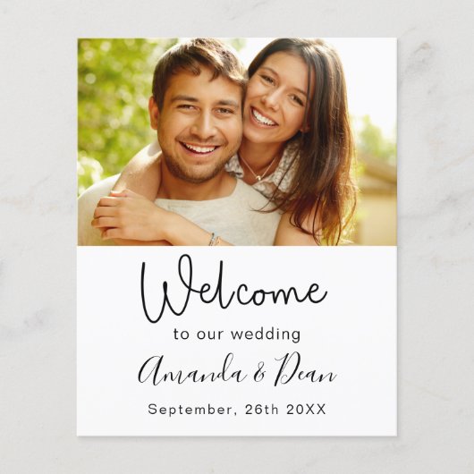 結婚式 プログラムのタイムラインのウェルカムフォト (正面)