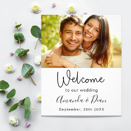 結婚式 プログラムのタイムラインのウェルカムフォト チラシ