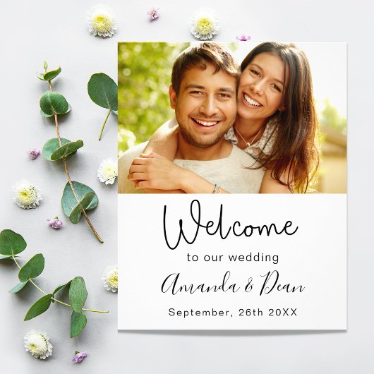 結婚式 プログラムのタイムラインのウェルカムフォト チラシ