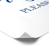 結婚式 プログラムのNavy Blue Writhicへのサインイン ポスター (角)