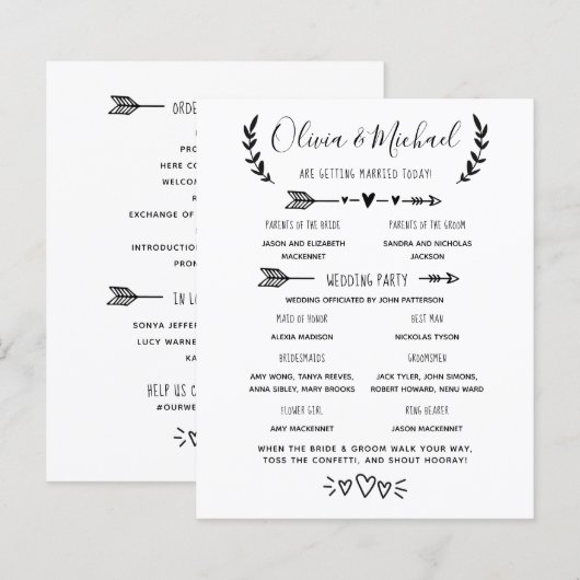 結婚式 プログラムイベント (正面/裏面)