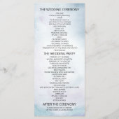 結婚式 プログラムウォーターカラーティール（緑がかった色）&金ゴールドゲートGeode プログラム (裏面)