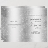 結婚式 プログラムエレガントシルバースパークル (正面/裏面)