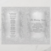 結婚式 プログラムエレガントシルバーフェイクグリッター (裏面)