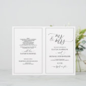 結婚式 プログラムエレガントスキニー書道ブラック (スタンド正面)