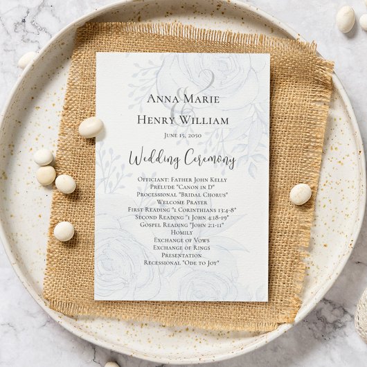 結婚式 プログラムエレガントフローラ青