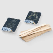 結婚式 プログラムエレガントミッドナイトブルーフローラ ハンドファン (組立なし)