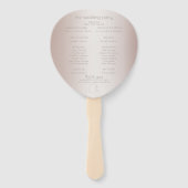 結婚式 プログラムエレガントモダン赤面パールストライプズ ハンドファン (裏面)