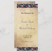 結婚式 プログラムエレガントヴィンテージ青バラ プログラム (正面/裏面)