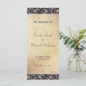 結婚式 プログラムエレガントヴィンテージ青バラ プログラム (スタンド正面)