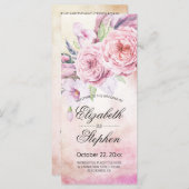 結婚式 プログラムエレガント水彩フローラ羽 プログラム (正面/裏面)