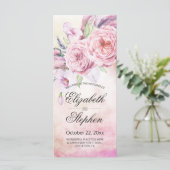 結婚式 プログラムエレガント水彩フローラ羽 プログラム (スタンド正面)