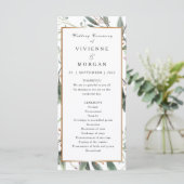 結婚式 プログラムエレガント水彩緑葉金ゴールド プログラム (スタンド正面)