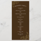 結婚式 プログラムエレガント素朴金ゴールド プログラム (裏面)